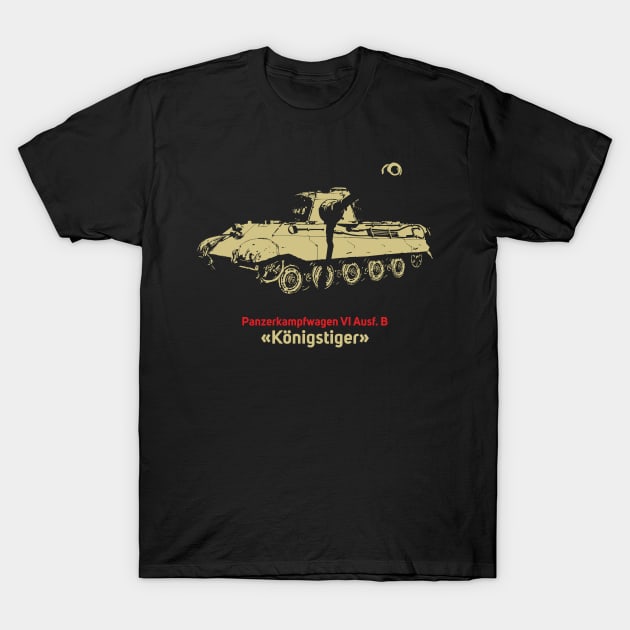 Silhouette of a German World War II Konigstiger tank T-Shirt by FAawRay